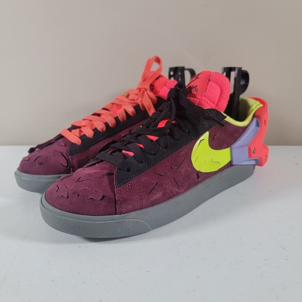 Nike BLAZER LOW ACRNM Men SZ 9.5 Sneaker Night Maroon/Lemon Bordeaux DN2067-600
